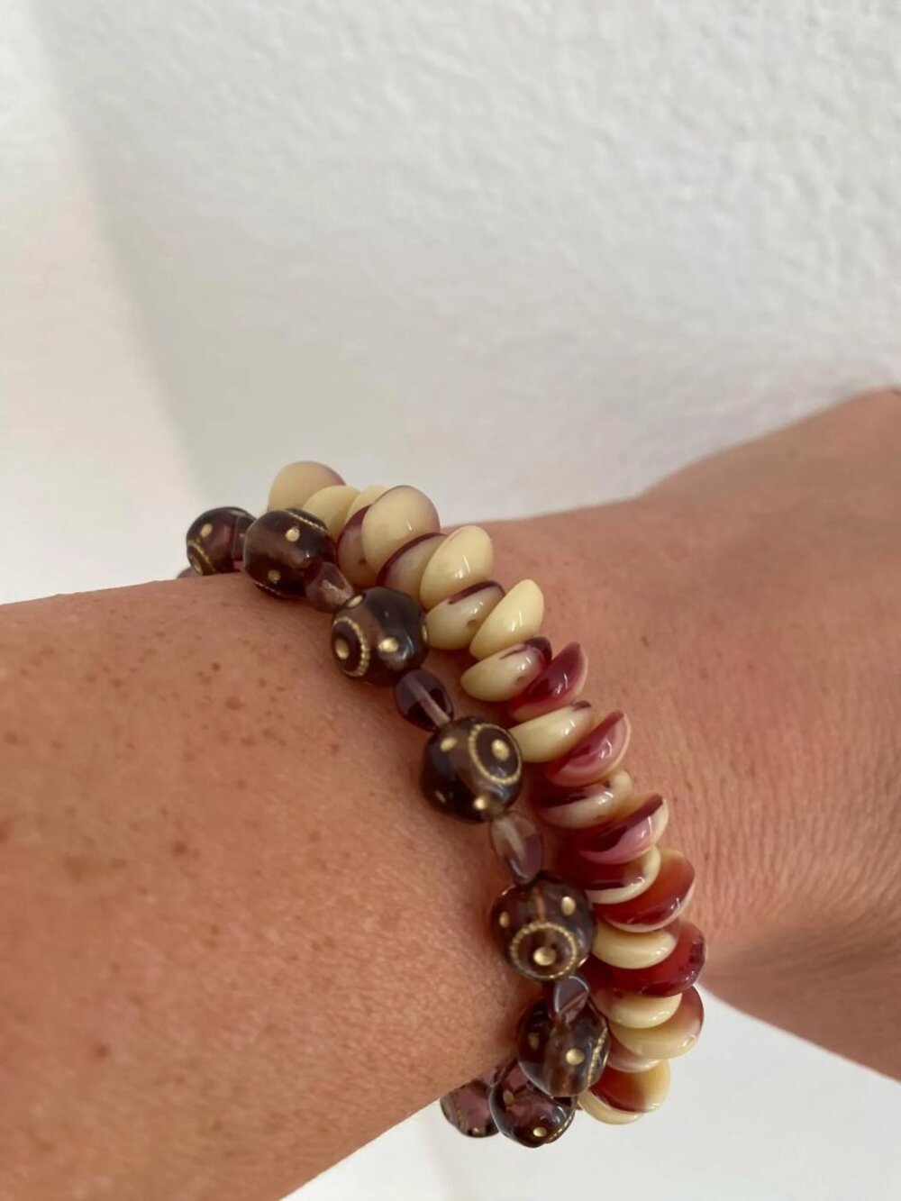 Pair of Purple Czech Glass Bracelets